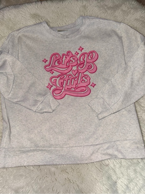 Bobbie Brooks Sweaters - Bobbie Brooks Gray Sweatshirt with Pink "Let's Go Girls" Graphic